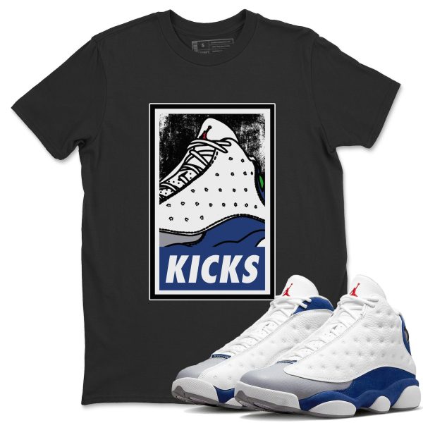 KICKS Sneaker Tee - Casual Unisex Cotton Sneaker T-Shirt To Match 13s French Blue Jezsport.com