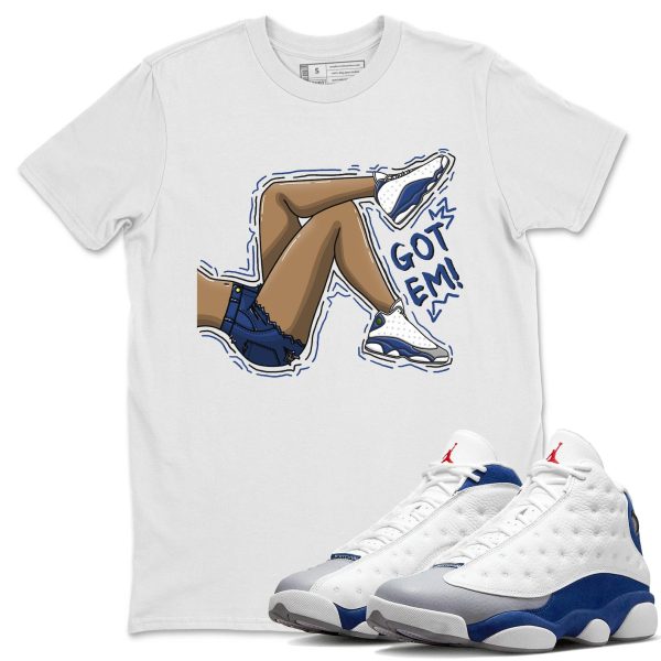 Got Em Legs Sneaker Tee - Casual Unisex Cotton Sneaker T-Shirt To Match 13s French Blue Jezsport.com