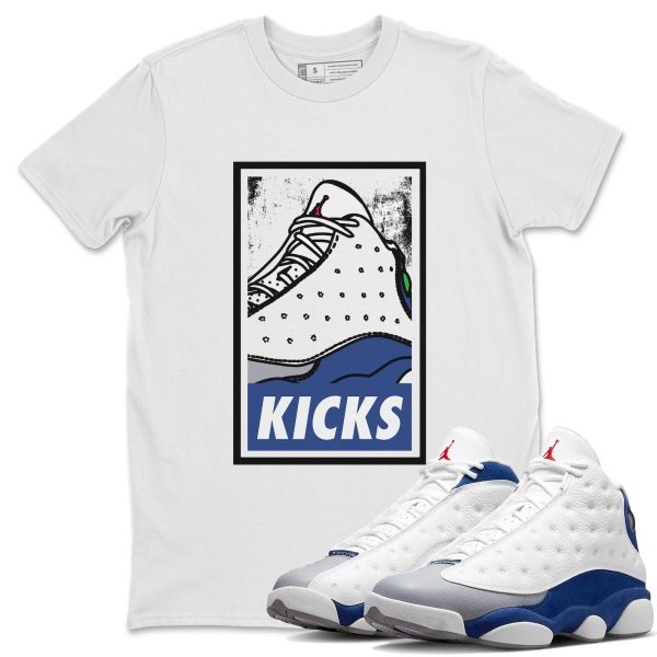 KICKS Sneaker Tee - Casual Unisex Cotton Sneaker T-Shirt To Match 13s French Blue Jezsport.com