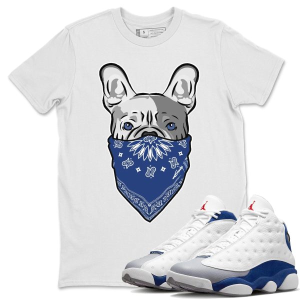 French Bulldog Bandana Sneaker Tee - Casual Unisex Cotton Sneaker T-Shirt To Match 13s French Blue Jezsport.com