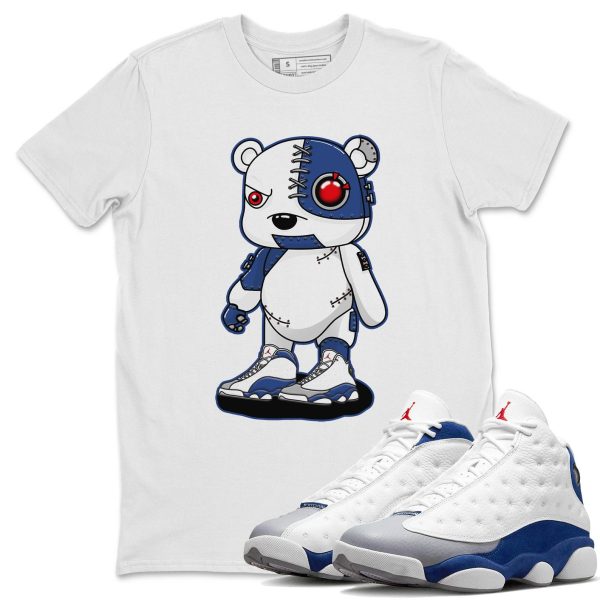 Cyborg Bear Sneaker Tee - Casual Unisex Cotton Sneaker T-Shirt To Match 13s French Blue Jezsport.com