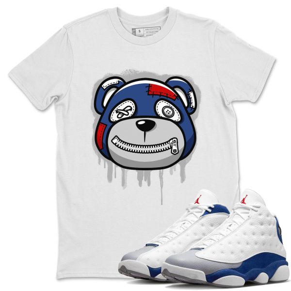 Bear Face Sneaker Tee - Casual Unisex Cotton Sneaker T-Shirt To Match 13s French Blue Jezsport.com