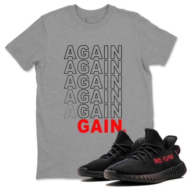 Again Gain Unisex Crew Neck Sneaker Matching Tee Shirt To Match Yeezys 350 Bred Jezsport.com