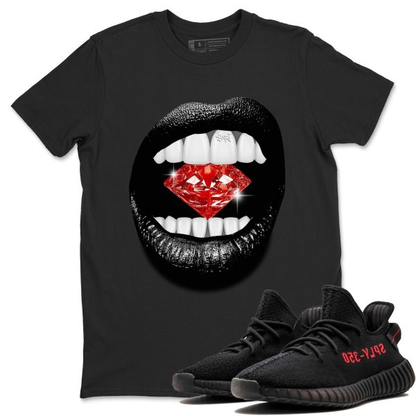 Lips Diamond Unisex Crew Neck Sneaker Matching Tee Shirt To Match Yeezys 350 Bred Jezsport.com