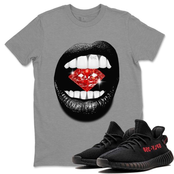 Lips Diamond Unisex Crew Neck Sneaker Matching Tee Shirt To Match Yeezys 350 Bred Jezsport.com