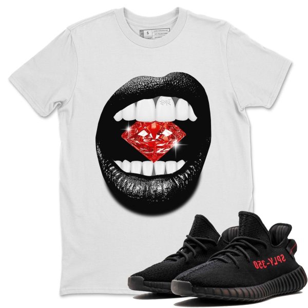 Lips Diamond Unisex Crew Neck Sneaker Matching Tee Shirt To Match Yeezys 350 Bred Jezsport.com