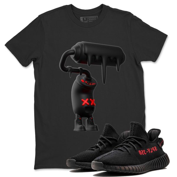 3D Paint Roller Unisex Crew Neck Sneaker Matching Tee Shirt To Match Yeezys 350 Bred Jezsport.com