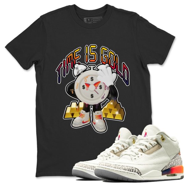 Time Is Gold Sneaker Tee - Casual Unisex Cotton Sneaker Matching T-Shirt To Match 3s X J Balvin Jezsport.com