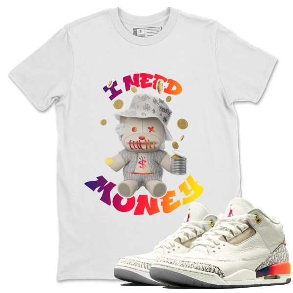 I Need Money Sneaker Tee - Casual Unisex Cotton Sneaker Matching T-Shirt To Match 3s X J Balvin Jezsport.com