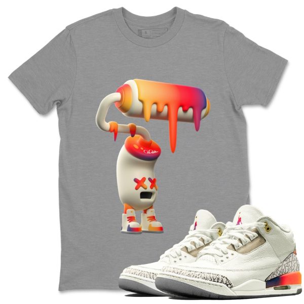 3D Paint Roller Sneaker Tee - Casual Unisex Cotton Sneaker Matching T-Shirt To Match 3s X J Balvin Jezsport.com