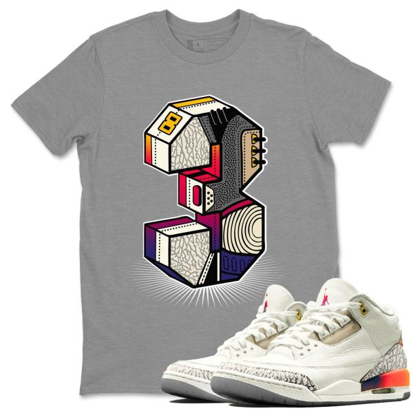 Number Statue Sneaker Tee - Casual Unisex Cotton Sneaker Matching T-Shirt To Match 3s X J Balvin Jezsport.com