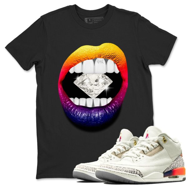 Lips Diamond Sneaker Tee - Casual Unisex Cotton Sneaker Matching T-Shirt To Match 3s X J Balvin Jezsport.com