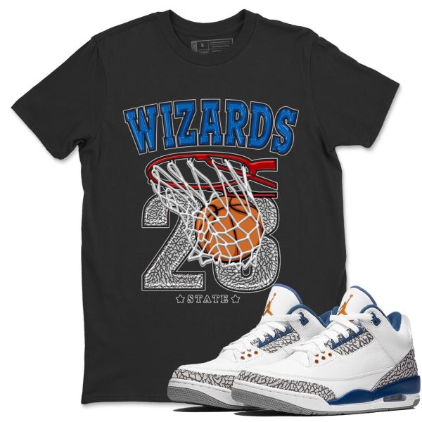 Basketball Unisex Crew Neck Sneaker Matching Tee Shirt To Match AJ3 Wizards Jezsport.com