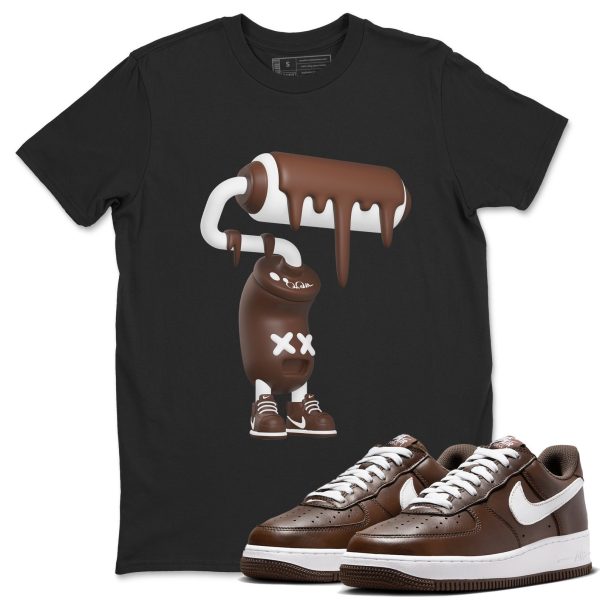 3D Paint Roller Sneaker Tee - Casual Unisex Cotton Sneaker T-Shirt To Match Air Force 1 Chocolate Jezsport.com