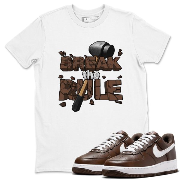 Break The Rule Sneaker Tee - Casual Unisex Cotton Sneaker T-Shirt To Match Air Force 1 Chocolate Jezsport.com