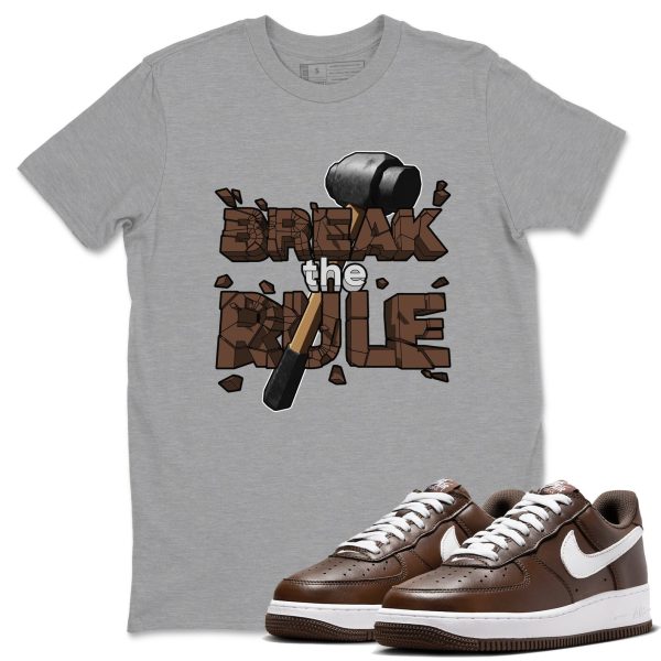 Break The Rule Sneaker Tee - Casual Unisex Cotton Sneaker T-Shirt To Match Air Force 1 Chocolate Jezsport.com