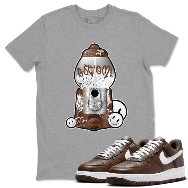 Gumball Machine Sneaker Tee - Casual Unisex Cotton Sneaker T-Shirt To Match Air Force 1 Chocolate Jezsport.com