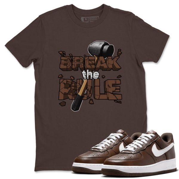 Break The Rule Sneaker Tee - Casual Unisex Cotton Sneaker T-Shirt To Match Air Force 1 Chocolate Jezsport.com