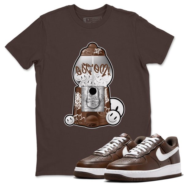 Gumball Machine Sneaker Tee - Casual Unisex Cotton Sneaker T-Shirt To Match Air Force 1 Chocolate Jezsport.com