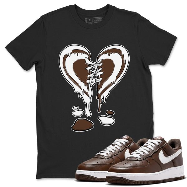 Melting Heart Sneaker Tee - Casual Unisex Cotton Sneaker T-Shirt To Match Air Force 1 Chocolate Jezsport.com