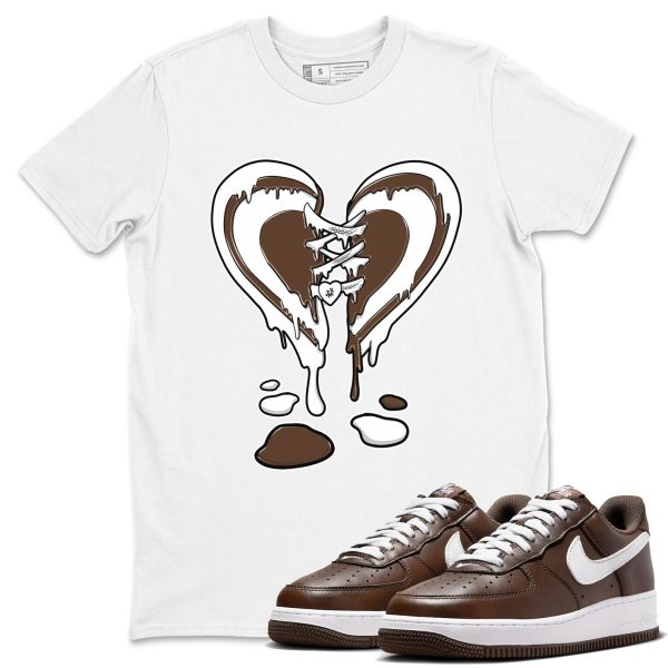 Melting Heart Sneaker Tee - Casual Unisex Cotton Sneaker T-Shirt To Match Air Force 1 Chocolate Jezsport.com