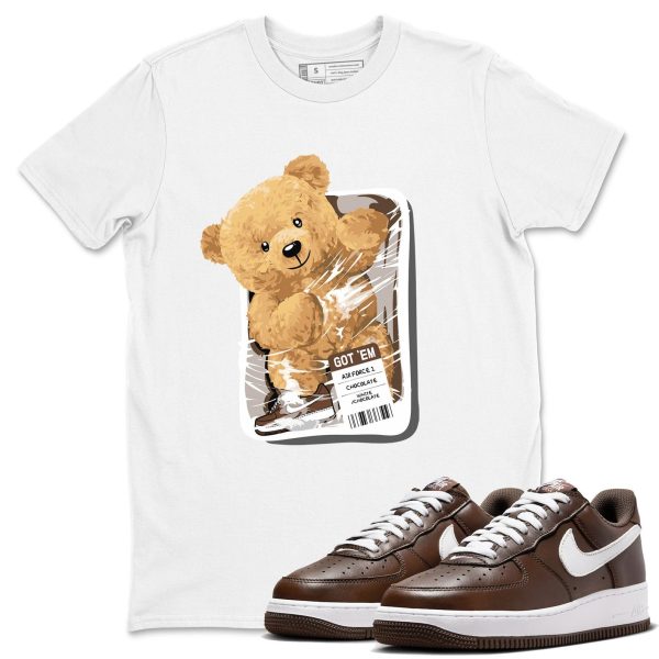 Packaged Bear Sneaker Tee - Casual Unisex Cotton Sneaker T-Shirt To Match Air Force 1 Chocolate Jezsport.com