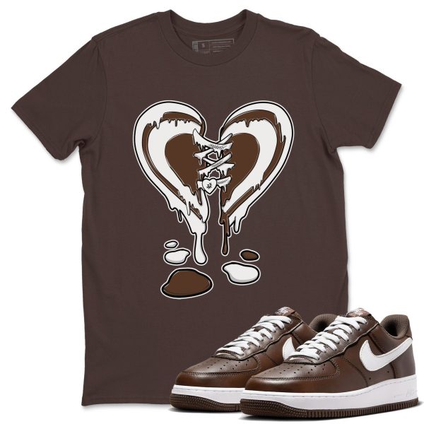 Melting Heart Sneaker Tee - Casual Unisex Cotton Sneaker T-Shirt To Match Air Force 1 Chocolate Jezsport.com