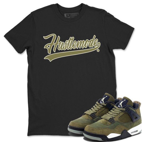 Hustle Mode Unisex Crew Neck Sneaker Matching Tee Shirt To Match 4s Craft Olive Jezsport.com