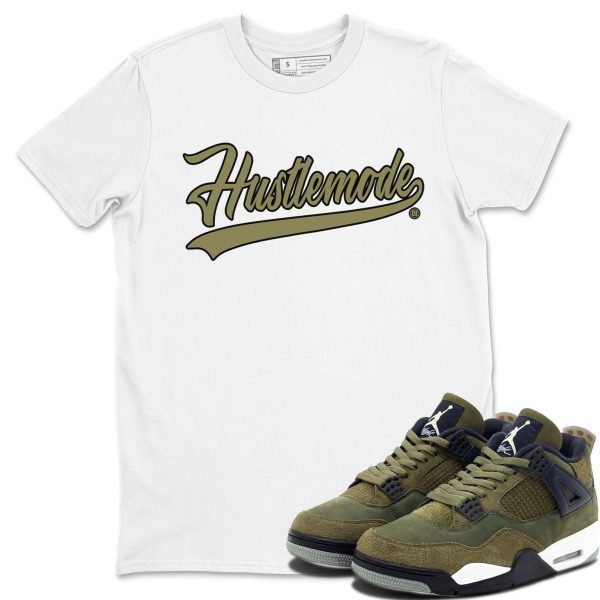 Hustle Mode Unisex Crew Neck Sneaker Matching Tee Shirt To Match 4s Craft Olive Jezsport.com