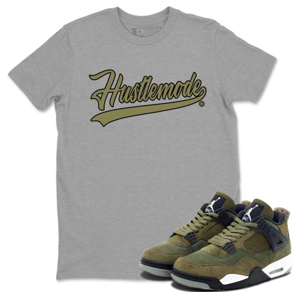 Hustle Mode Unisex Crew Neck Sneaker Matching Tee Shirt To Match 4s Craft Olive Jezsport.com