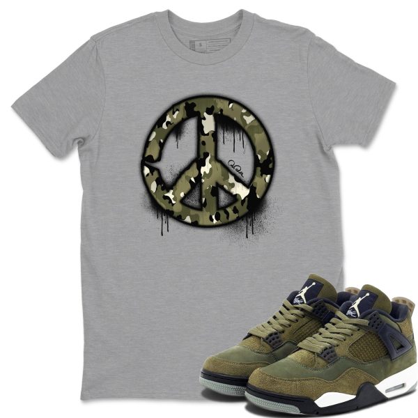 Peace Sign Unisex Crew Neck Sneaker Matching Tee Shirt To Match 4s Craft Olive Jezsport.com