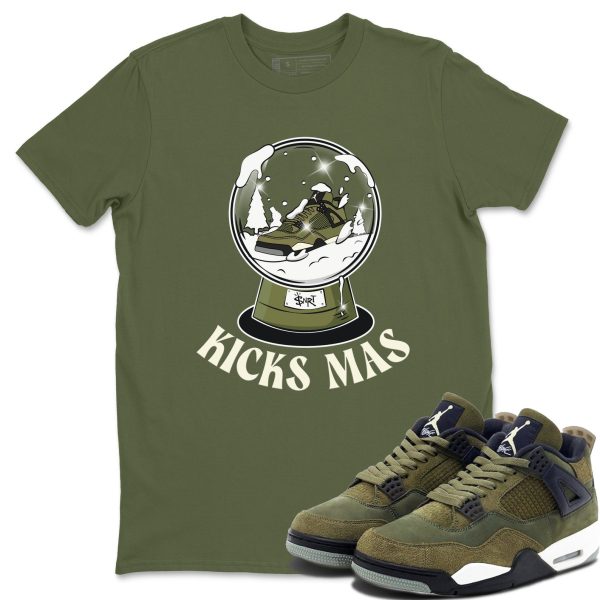 Snow Ball Unisex Crew Neck Sneaker Matching Tee Shirt To Match 4s Craft Olive Jezsport.com