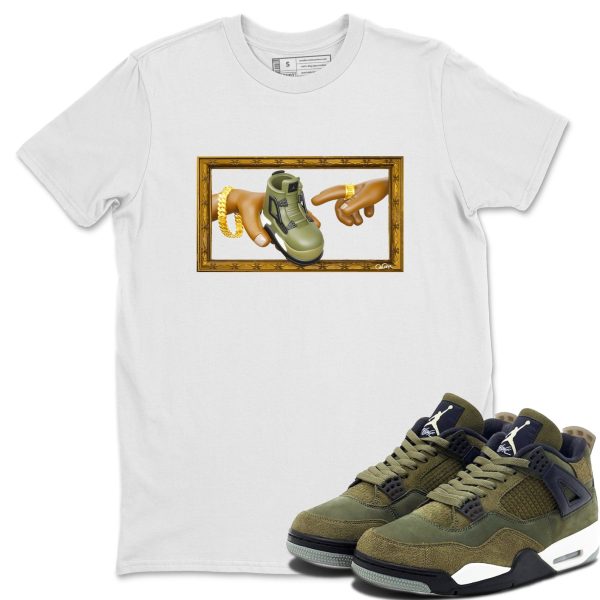 The Creation of Adam Unisex Crew Neck Sneaker Matching Tee Shirt To Match 4s Craft Olive Jezsport.com