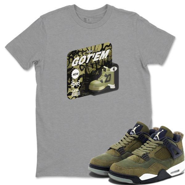 Vintage Toy Packaging Unisex Crew Neck Sneaker Matching Tee Shirt To Match 4s Craft Olive Jezsport.com