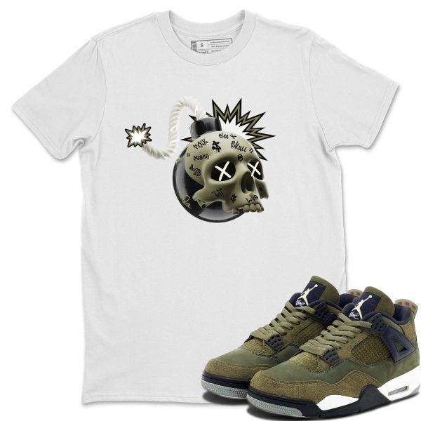 Skull Bomb Unisex Crew Neck Sneaker Matching Tee Shirt To Match 4s Craft Olive Jezsport.com