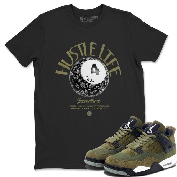 Hustle Life Unisex Crew Neck Sneaker Matching Tee Shirt To Match 4s Craft Olive Jezsport.com