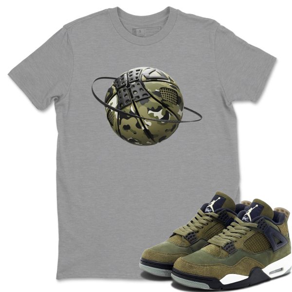 Camo Basketball Planet Unisex Crew Neck Sneaker Matching Tee Shirt To Match 4s Craft Olive Jezsport.com