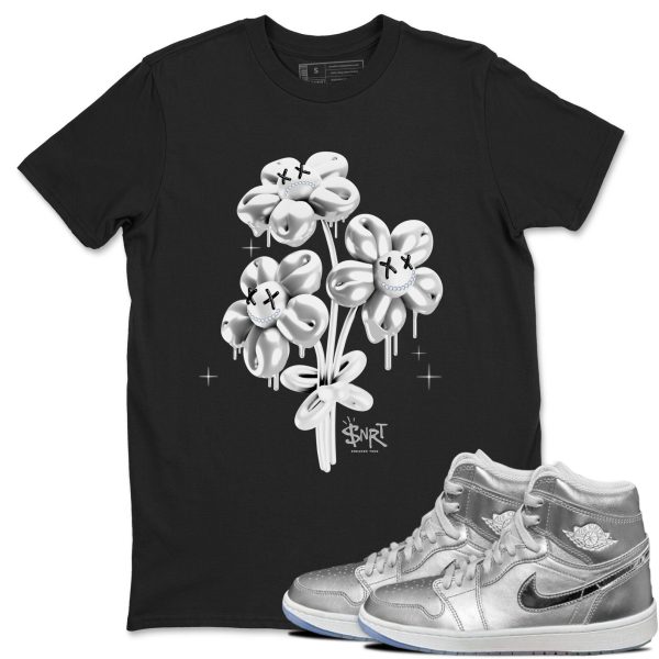 Balloon Bouquet Sneaker Tee - Casual Unisex Cotton Sneaker T-Shirt To Match 1s Gift Giving AJ1 Silver Jezsport.com