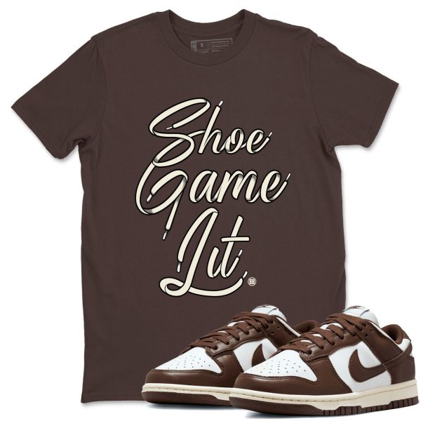 Shoe Game Lit Shoe Lace Sneaker Tee - Casual Unisex Cotton Sneaker T-Shirt To Match Dunks Cacao Wow Jezsport.com