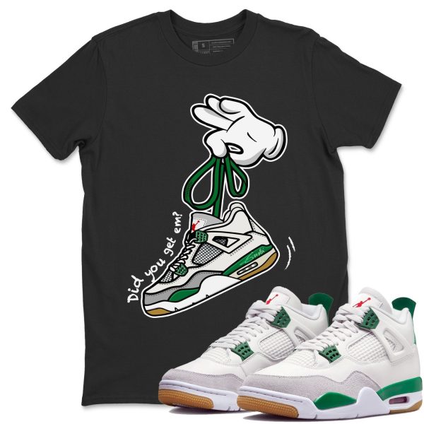 Cartoon Hands Sneaker Tee - Casual Unisex Cotton Sneaker T-Shirt To Match 4s Pine Green SB Jezsport.com