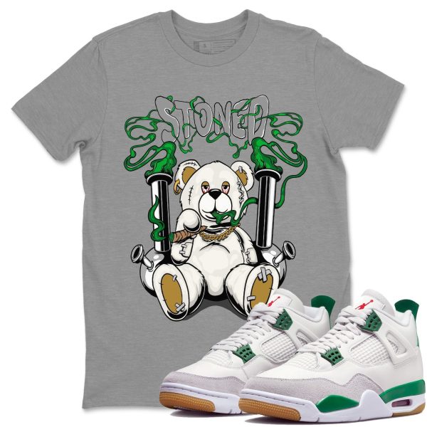 Stoned Bear Sneaker Tee - Casual Unisex Cotton Sneaker T-Shirt To Match 4s Pine Green SB Jezsport.com