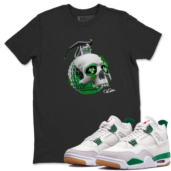 Skull Bomb Sneaker Tee - Casual Unisex Cotton Sneaker T-Shirt To Match 4s Pine Green SB Jezsport.com