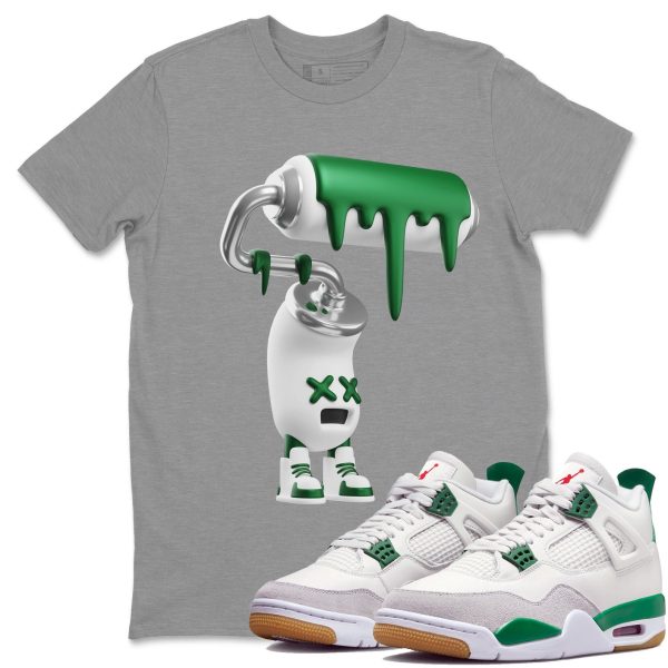 3D Paint Roller Sneaker Tee - Casual Unisex Cotton Sneaker T-Shirt To Match 4s Pine Green SB Jezsport.com