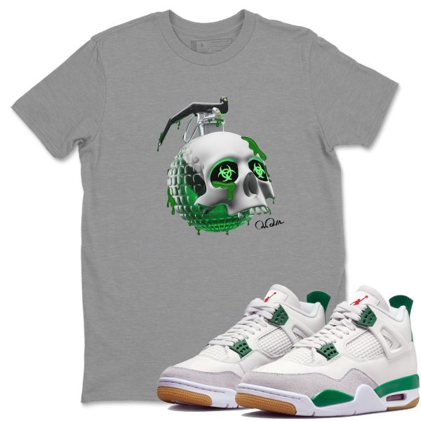 Skull Bomb Sneaker Tee - Casual Unisex Cotton Sneaker T-Shirt To Match 4s Pine Green SB Jezsport.com