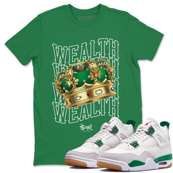 Wealth Sneaker Tee - Casual Unisex Cotton Sneaker T-Shirt To Match 4s Pine Green SB Jezsport.com