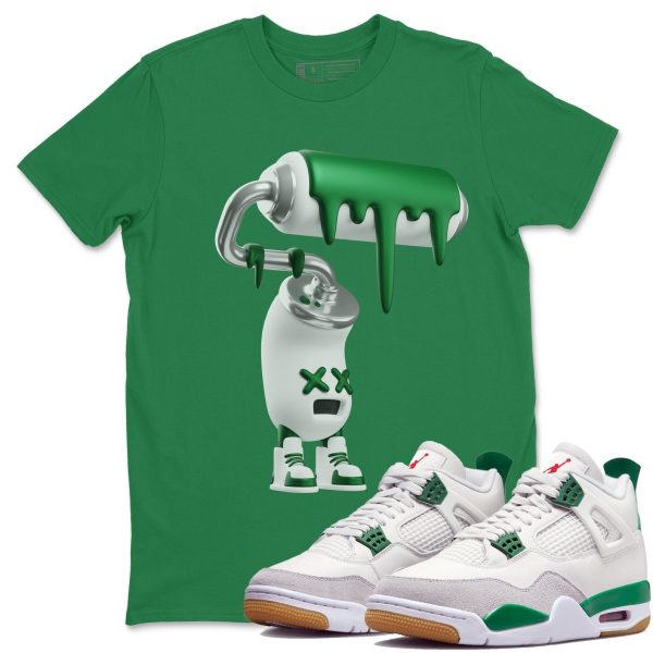 3D Paint Roller Sneaker Tee - Casual Unisex Cotton Sneaker T-Shirt To Match 4s Pine Green SB Jezsport.com