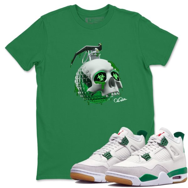 Skull Bomb Sneaker Tee - Casual Unisex Cotton Sneaker T-Shirt To Match 4s Pine Green SB Jezsport.com