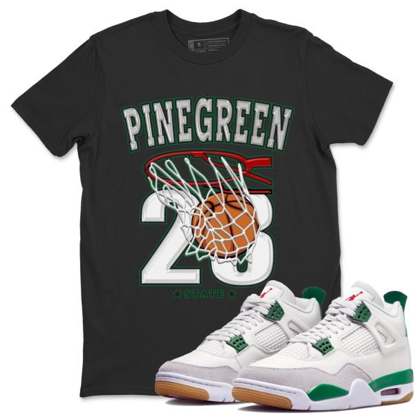 Basketball Sneaker Tee - Casual Unisex Cotton Sneaker T-Shirt To Match 4s Pine Green SB Jezsport.com