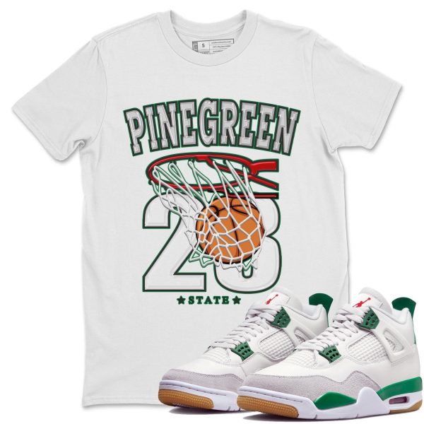 Basketball Sneaker Tee - Casual Unisex Cotton Sneaker T-Shirt To Match 4s Pine Green SB Jezsport.com