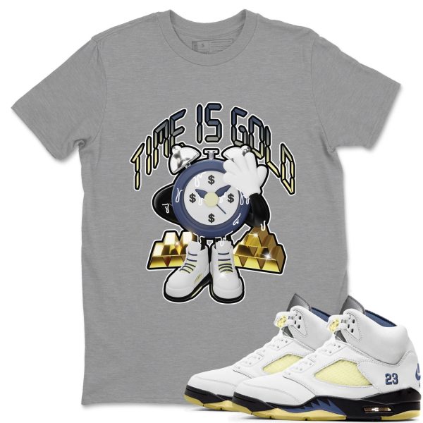 Time Is Gold Sneaker Tee - Casual Unisex Cotton Sneaker T-Shirt To Match AJ5 A Ma Maniere Dawn Jezsport.com